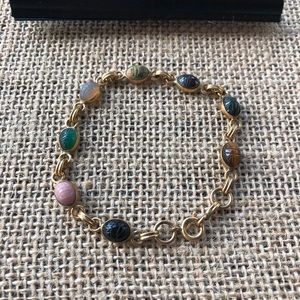 Vintage Bezel Set Scarab Bracelet